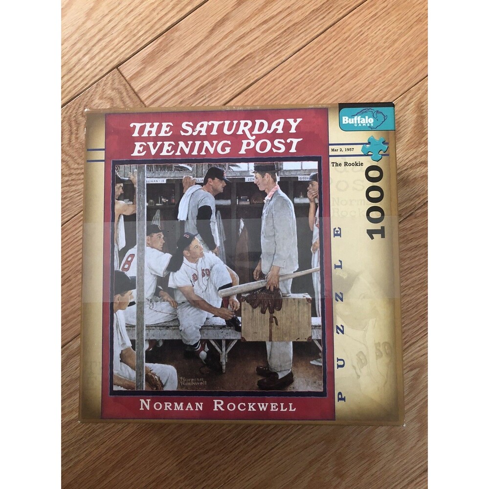 "The Rookie" 1000 Piece Puzzle Red Sox The Saturday Evening Post Rockwell 1957